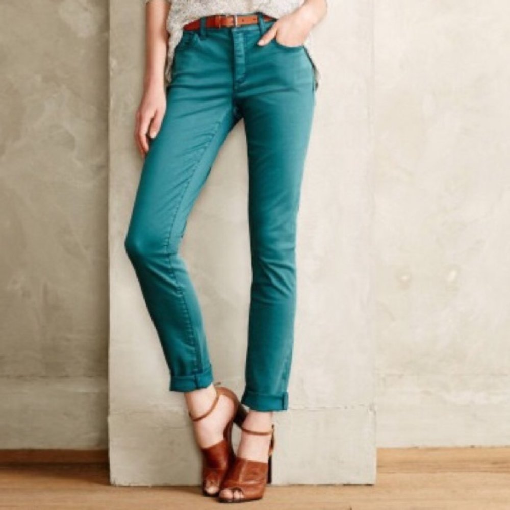 ANTHROPOLOGIE PILCRO Hyphen Chino Pants Teal